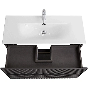 Тумба с раковиной BelBagno 100 UNO-MINI-1000-2C-SO-GSO+BB-8099-3-100 темно-серая матовая для ванной в интернет-магазине Sanbest