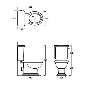 Унитаз напольный SIMAS Lante LA08 с бачком, с боковой ручкой бронза, белый купить в интернет-магазине Sanbest