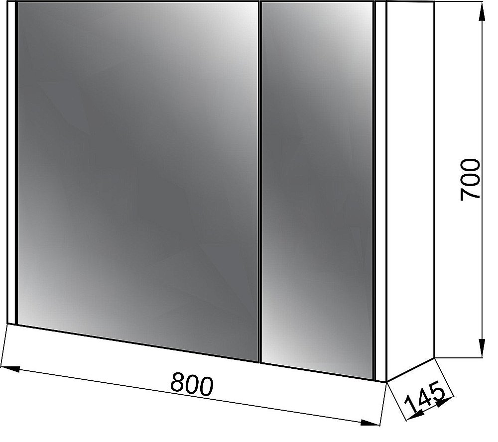 Зеркальный шкаф Cerutti SPA Пьемонт 80 купить в интернет-магазине сантехники Sanbest