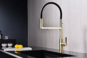 Смеситель для кухни Paulmark Tornado To213402-LG светлое золото купить в интернет-магазине сантехники Sanbest