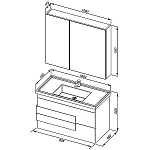 Тумба с раковиной Aquanet Мадейра 100 для ванной в интернет-магазине Sanbest