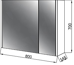 Зеркальный шкаф Cerutti SPA Пьемонт 80 купить в интернет-магазине сантехники Sanbest