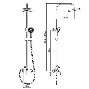 Душевая система Boch Mann JUNIOR Black BM8576 черная купить в интернет-магазине сантехники Sanbest