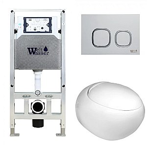 Унитаз с инсталляцией WeltWasser AMBERG 506 ST + JECKENBACH 004 GL-WT + AMBERG RD-MT CR купить в интернет-магазине Sanbest