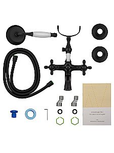 Смеситель для ванны с душем WONZON & WOGHAND RETRO, Черный матовый (WW-88639020-MB) купить в интернет-магазине сантехники Sanbest