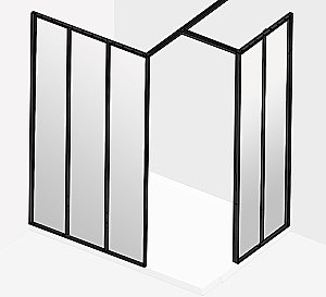 Душевое ограждение Jacob Delafon Nouvelle Vague 90 боковая стенка 60 зеркальное/черный купить в интернет-магазине Sanbest