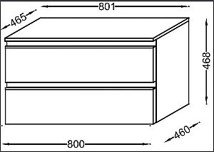 Нижняя тумба Jacob Delafon VOX EB2061-RA-442 80 серый антрацит для ванной в интернет-магазине сантехники Sanbest