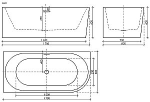Акриловая ванна Sancos Veneto 170x80 белая купить в интернет-магазине Sanbest