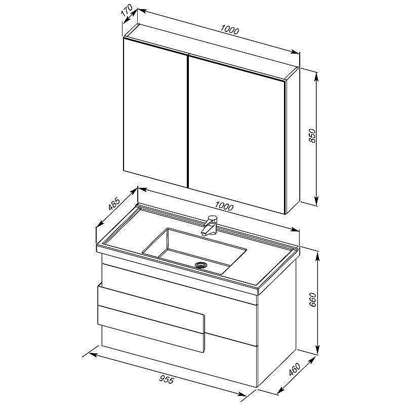 Тумба с раковиной Aquanet Мадейра 100 для ванной в интернет-магазине Sanbest