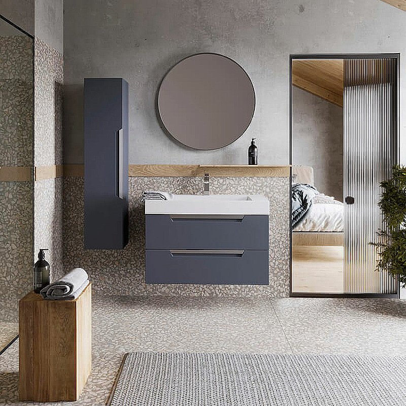 Тумба с раковиной Aqwella Cube 90 CUB0109 серая для ванной в интернет-магазине Sanbest