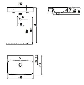 Накладная раковина CREAVIT Pride 60х45 060-00CB00E-0000 белая купить в интернет-магазине Sanbest