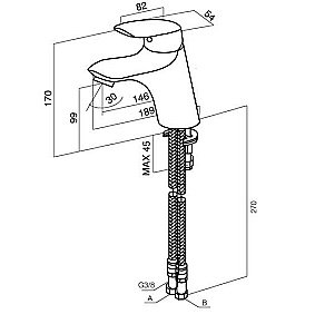 Смеситель для раковины AM.PM Bliss L F5302132 купить в интернет-магазине сантехники Sanbest