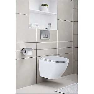 Унитаз подвесной Azario Grado AZ-0046N белый, безободковый, с крышкой микролифт купить в интернет-магазине Sanbest