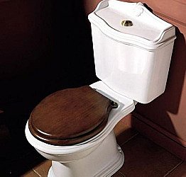 Унитаз напольный Azzurra Jubilaeum JUB100/MBS белый/кнопка золото слив в пол, с бачком купить в интернет-магазине Sanbest