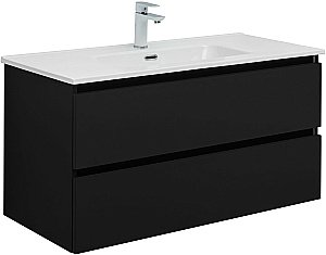 Тумба с раковиной Aquanet Вега 2.0 337951/330426 100 черный для ванной в интернет-магазине Sanbest