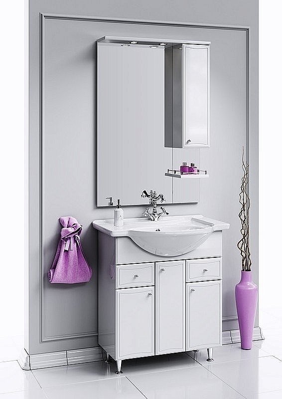 Зеркало со шкафом AQWELLA Барселона 80 в ванную от интернет-магазине сантехники Sanbest