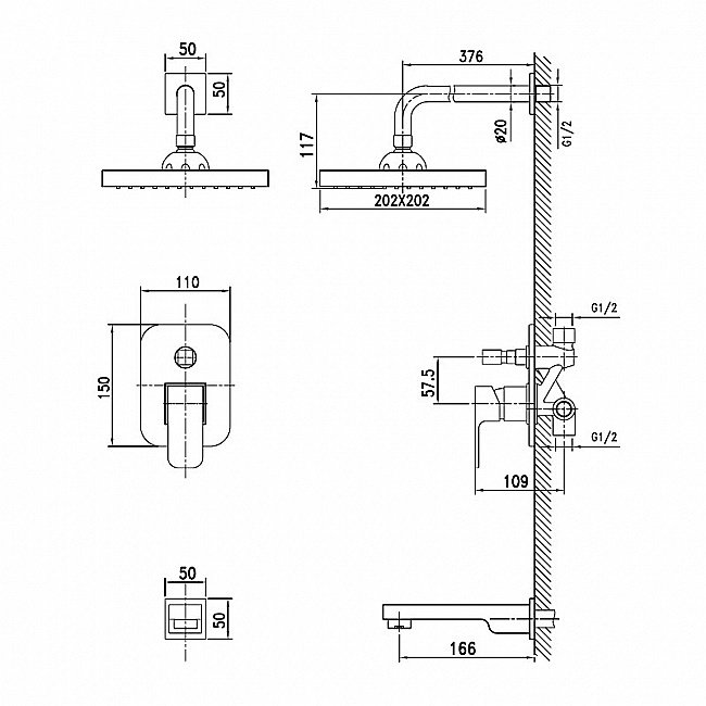 Душевая система Kaiser Sonat 34322 хром купить в интернет-магазине сантехники Sanbest