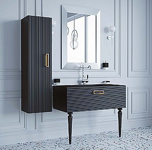 Тумба с раковиной Armadi Art Vallessi Avantgarde Linea 80 черный с золотом для ванной в интернет-магазине Sanbest