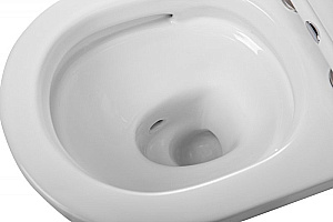 Унитаз подвесной CEZARES STYLUS-TOR CZR-6601-TH-TOR/SC безободковый, смыв торнадо, с крышкой микролифт, белый купить в интернет-магазине Sanbest