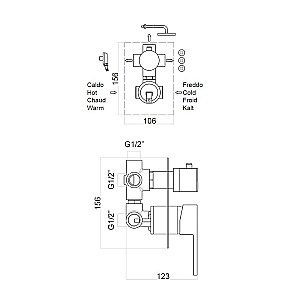 Смеситель для душа Webert Pegaso PE880601740 белый матовый купить в интернет-магазине сантехники Sanbest