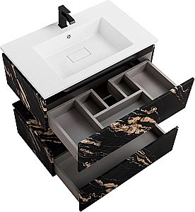 Тумба с раковиной Cezares Slider 80 SLIDER-800-1C-SO-NF черный фьюжн для ванной в интернет-магазине Sanbest