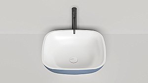 Раковина накладная Salini GLORIA 08 1102208MRH 49,5 из искусственного камня S-Stone, белая матовая, цвет по RAL снаружи купить в интернет-магазине Sanbest