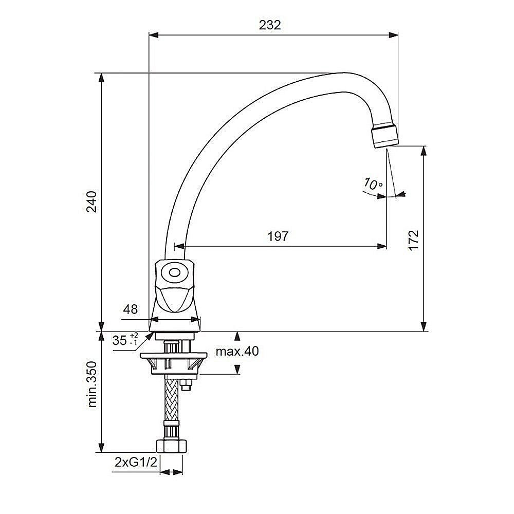 Смеситель для кухни Vidima PRACTIC BA231AA купить в интернет-магазине сантехники Sanbest