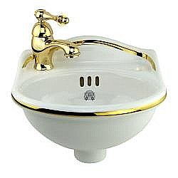 Раковина Migliore Milady 22817 32 белая/декор золото отверстие слева купить в интернет-магазине сантехники Sanbest