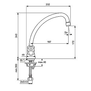 Смеситель для кухни Vidima PRACTIC BA231AA купить в интернет-магазине сантехники Sanbest