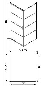 Душевой уголок Bravat BLACKLINE BS090.2115B 90х90 стекло прозрачное/профиль черный купить в интернет-магазине Sanbest