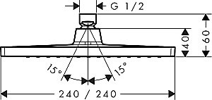 Верхний душ Hansgrohe Crometta E 26727000 хром купить в интернет-магазине сантехники Sanbest