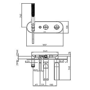 Смеситель для ванны Bossini Apice Z00555.073 черный купить в интернет-магазине сантехники Sanbest