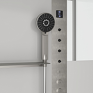 Душевая кабина Black&White Galaxy 90х90 8065N с гидромассажем, стекло прозрачное/профиль брашированный никель купить в интернет-магазине Sanbest