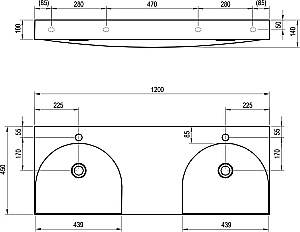 Раковина Ravak Lite XJX01212001 белый купить в интернет-магазине Sanbest