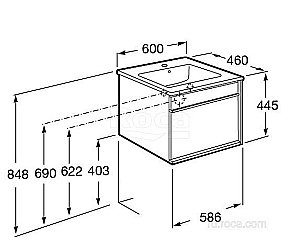 Тумба с раковиной Roca Aneto 857429806 60 белый для ванной в интернет-магазине Sanbest