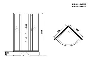 Душевая кабина Niagara Classic NG-3501-14BKG 90х90 с гидромассажем купить в интернет-магазине Sanbest