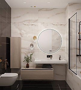 Тумба с раковиной Armadi Art Flat 120 светлый дуб для ванной в интернет-магазине Sanbest