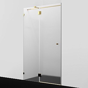 Душевая дверь WasserKRAFT Ems 76H 121 профиль золото/стекло матовое купить в интернет-магазине Sanbest