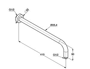 Держатель верхнего душа Kludi A-QA 66514N0-00 золото брашированное купить в интернет-магазине сантехники Sanbest