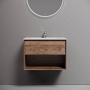 Тумба с раковиной Sancos Marmi 1.0 70 MR1.070ECH дуб чарльстон для ванной в интернет-магазине Sanbest