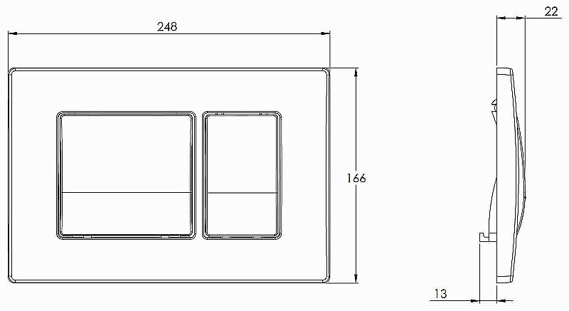 Кнопка для инсталляции Azario AZ-8200-0031 хром купить в интернет-магазине сантехники Sanbest