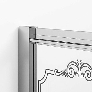 Душевой уголок Ambassador Royal 120х90 стекло прозрачное с декором/профиль хром купить в интернет-магазине Sanbest