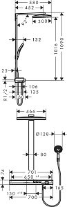 Душевая система Hansgrohe Rainmaker Select Showerpipe 460 2jet 27109400 купить в интернет-магазине сантехники Sanbest