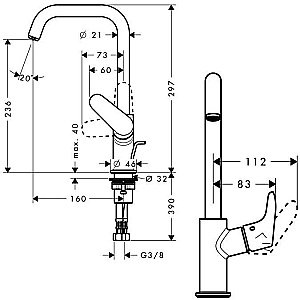 Смеситель для раковины Hansgrohe Focus 31609000 купить в интернет-магазине сантехники Sanbest
