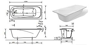 Ванна Эстет Альфа А 170х70 купить в интернет-магазине Sanbest