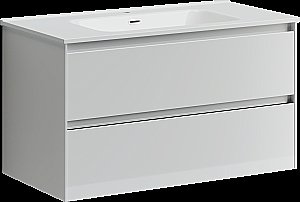 Тумба с раковиной Sancos Cento CN90W белый глянец для ванной в интернет-магазине Sanbest