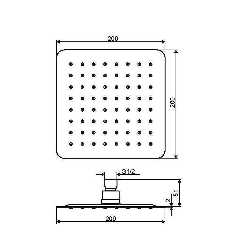Головной душ Excellent Actima 20х20 купить в интернет-магазине сантехники Sanbest