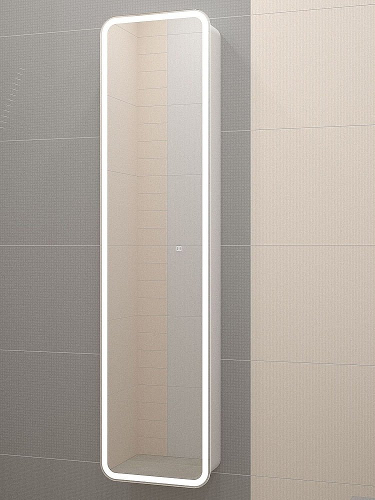 Зеркало-пенал с подсветкой Art&Max Platino AM-Pla-400-1600-1D-R-L-DS-F 40 для ванной в интернет-магазине сантехники Sanbest