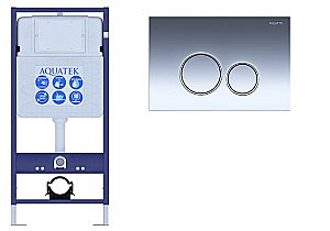 Инсталляция для унитаза Aquatek Standart INS-0000012 с кнопкой KDI-0000018 Хром купить в интернет-магазине сантехники Sanbest