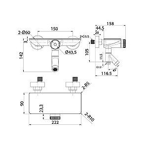 Смеситель для ванны Iddis Shelfy SHESBBTi02WA купить в интернет-магазине сантехники Sanbest